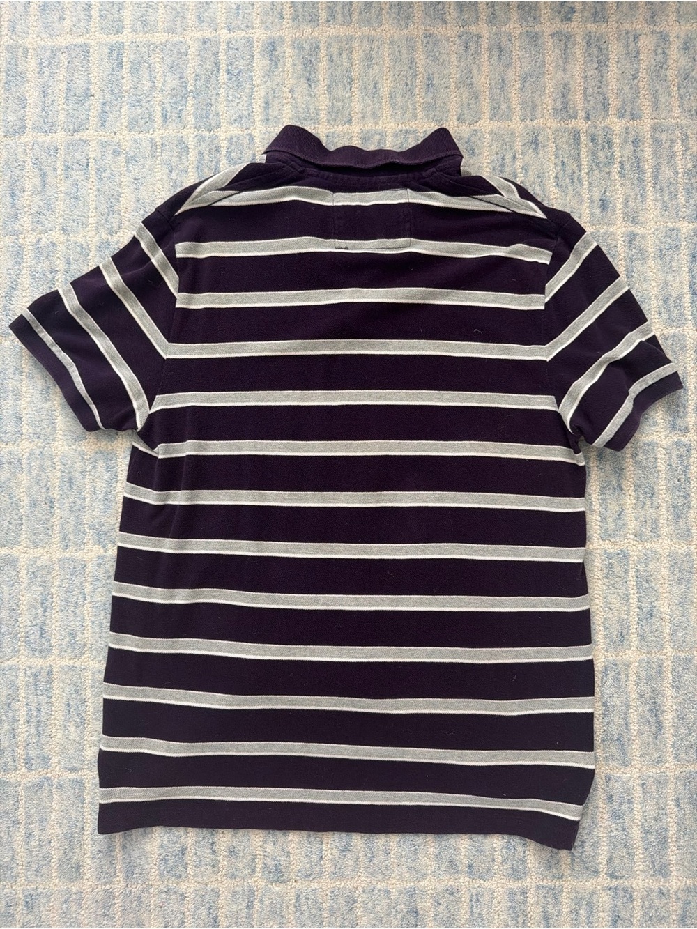 American Eagle Outfitters Purple & White Striped Polo - Picture 2 of 3